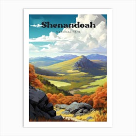 Shenandoah National Park Virginia Nature Travel Art Illustration Art Print