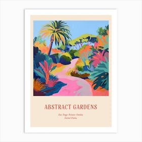 Colourful Gardens San Diego Botanic Garden Usa 4 Red Poster Art Print
