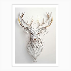 Geometric Deer Head Art Print