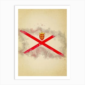 Jersey Flag Vintage Art Print