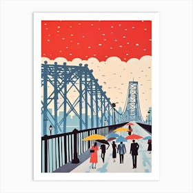 Howrah Bridge, West Bengal, India Colourful 2 Art Print