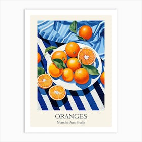 Marche Aux Fruits Oranges Fruit Summer Illustration 1 Art Print