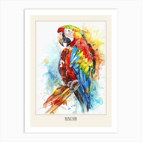 Macaw Colourful Watercolour 2 Poster Art Print