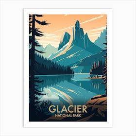 Glacier National Park Vintage Travel Poster 17 Art Print