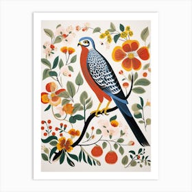 Scandinavian Bird Illustration Eurasian Sparrowhawk 2 Art Print