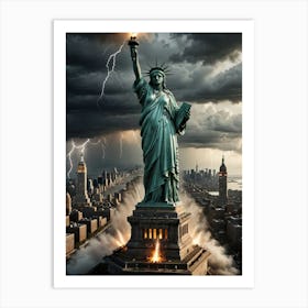 Invasion America Statue Of Liberty Art Print