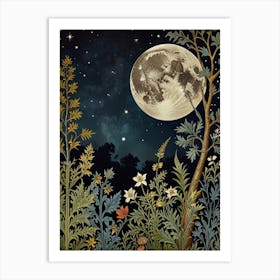 Nature And Moon Style William Morris 4 Art Print