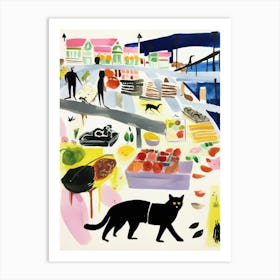 The Food Market In Vienna 7 Illustration Art Print