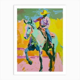 Pink And Yellow Cowboy Painting 5 Art Print