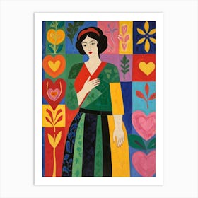 Woman With Flowers 15 Art Print