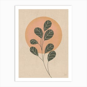 Round Leafs In The Sunset, Apricotglossy Art Print