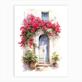 Bari, Italy   Mediterranean Doors Watercolour Painting 3 Art Print