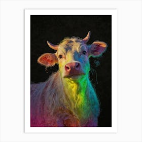 Rainbow Cow Art Print