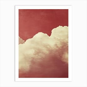 Cloud Wall Art Painting Burgundy Red Sky Print Detail C Art Print