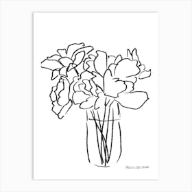 Line work Tulips Art Print