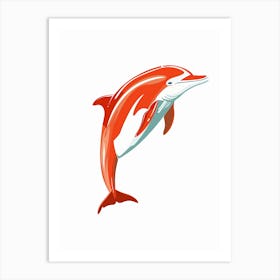 Dolphin Jumping On White Art Print