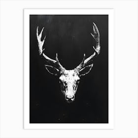 Dark Gothic Deer Head Art Print