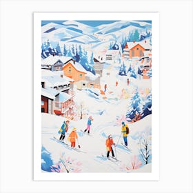 Vail Mountain Resort   Colorado Usa, Ski Resort Illustration 1 Art Print