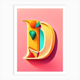 D, Letter, Alphabet Pop Art Matisse Art Print