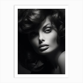 Black And White Photograph Of Sophia Loren 1 Art Print