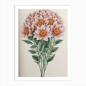 Bouquet Of Pink Flowers Art Print