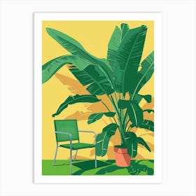 Banana Plant And Chair Art Print