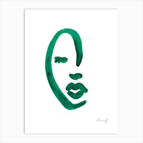 Green Portrait 9 Art Print