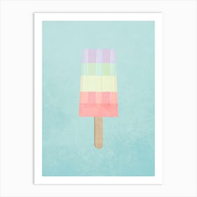 Minimal Art Rainbow Pastel Summer Popsicle Art Print