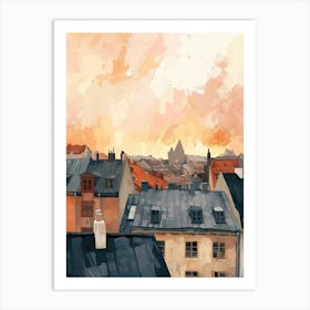 Oslo Rooftops Morning Skyline 1 Art Print