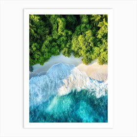 Aerial View Of A Tropical Beach 9 Art Print