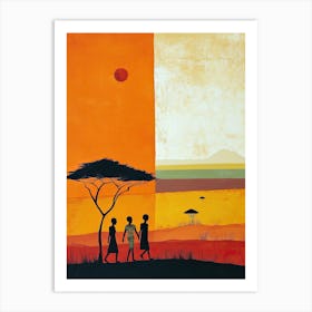 The African Woman; A Boho Scenic Art Print