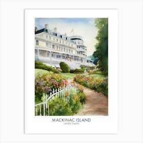 Mackinac Island 3 Watercolour Travel Poster Art Print