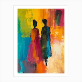 Two Women Walking 4 Art Print