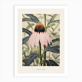 Flower Illustration Coneflower 3 Poster Art Print