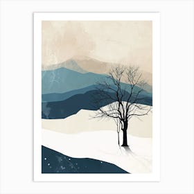 Lone Tree In The Snow Art Print