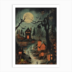 Halloween Night In The Woods Art Print