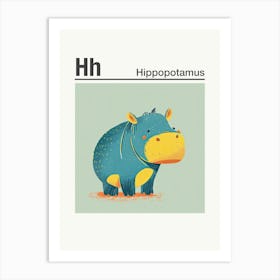 Animals Alphabet Hippopotamus 2 Art Print