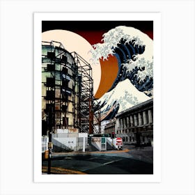 Hokusai Over Pilgrim Street Art Print