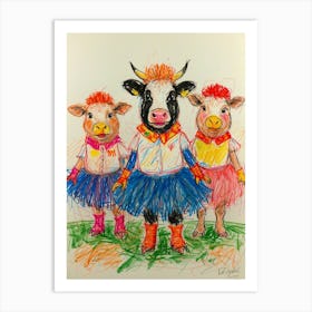 Three Cows Art Print