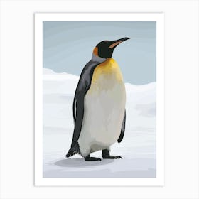 Emperor Penguin Saunders Island Minimalist Illustration 1 Art Print