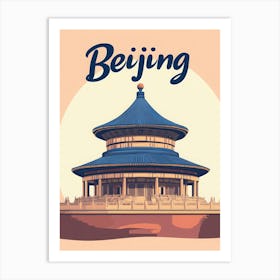 Aihrgdesign A Retro Travel Poster For Beijing Featuring The S 8014cc53 6536 4470 8734 8d9dfe9f7094 0 Art Print