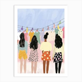 Illustration Of Women Art Print