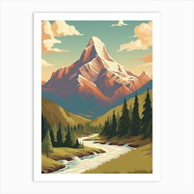 Mount Robson Provincial Park Canada 1 Vintage Travel Illustration Art Print