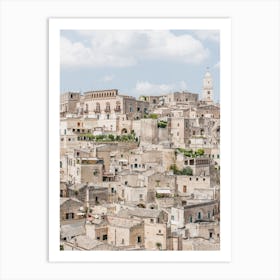 Houses In The Old City Of Matera, Basilicata, Italy Art Print