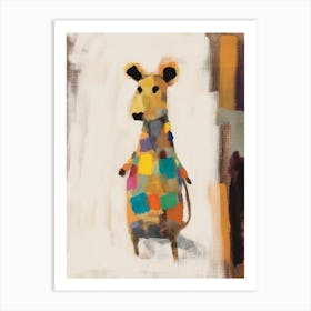 Mouse 1 Kids Patchwork Painting Art Print