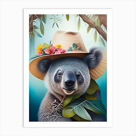 Koalawithhateucaliptus Art Print