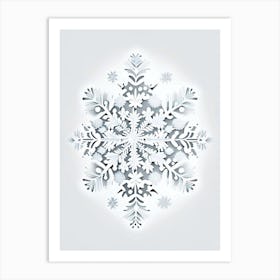 Winter Snowflake Pattern, Snowflakes, Marker Art 3 Art Print