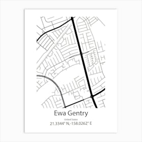 Ewa Gentry,United States Minimalist Map 1 Art Print