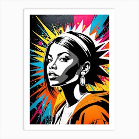 Graffiti Mural Of Beautiful Hip Hop Girl 59 Art Print