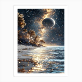 Moon And Stars 17 Art Print